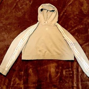 Light blue adidas crop top hoodie